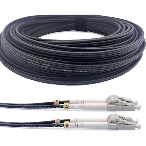 100m Câble fibre optique Elfcam LC UPC duplex OM3 multimode 50/125um G657A2 extérieur 5mm (1/5)