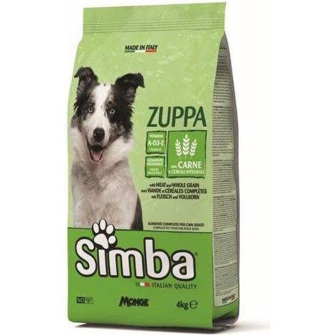 CROCCHETTA CANE MONGE SIMBA 4 KG ZUPPA CARNE E CEREALI