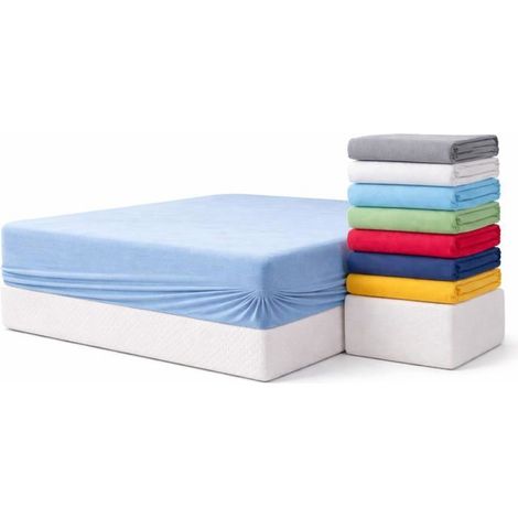 Drap housse - L22G - L22G - Lot de 4 - 140x200 cm - Bonnet 25 cm (1/2)