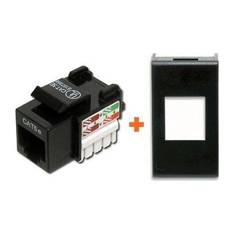 Intellinet presa rete cat.5e utp compatibile serie ave noir nera rj45 serie 45