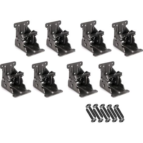 Lockable Folding Hinge Extension Invisible Foldable Table Leg Brackets Iron Bed Furniture Leg Support with Dark Bronze Color Pack of 8 (1/5)