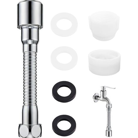 Prolunga per rubinetto da 13 cm, beccuccio girevole, aeratore con adattatore per rubinetto, prolunga girevole a 360°, per cucina, bagno, lavabi (1/5)