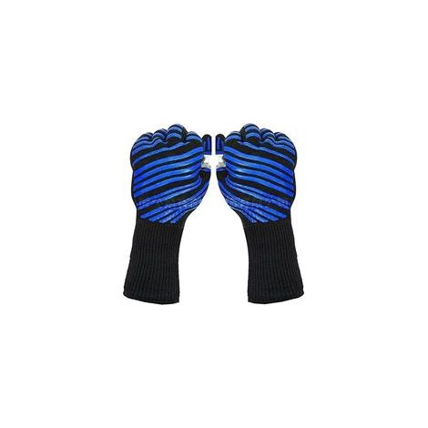 Gants de four à micro-ondes résistants à la chaleur, en silicone ignifugé haute température (bicolore noir et rouge), résistants à la chaleur et ignifuges. (1/5)
