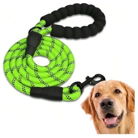 QORVA-Laisse pour chien, laisse pour chien, chiot, petite, moyenne et grande, 1,2 m, 1,5 m, 2,2 m, laisse de dressage pour chien (150 cm, noir) (1/4)