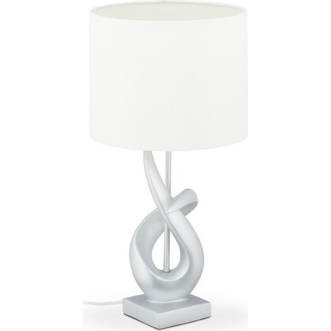 Lampada da tavolo moderna design pulito 55 x 30 cm atmosfera accogliente in metallo argentato 130008555