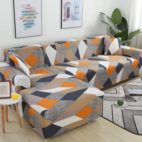 Housse de canapé intégrale à motif swastika, tissu quatre saisons, coussin élastique, serviette de canapé en cuir, housse complète, combinaison universelle Rubik's Cube, canapé trois places en daim (1/5)