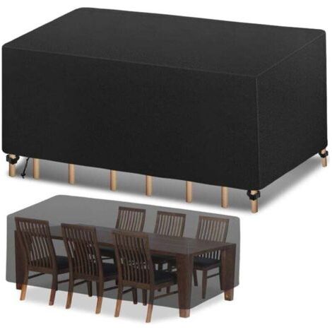 Housse de Protection Housse de Meuble, 420D Bache Salon de Jardin, Housse de Table Extérieur Bâche de Protection Étanche Tissu Oxford Imperméable, Résistance au Vent, Anti-UV (170x94x70cm) (1/4)