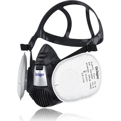 Dräger X-plore 3500 Demi-masque poussières-artisanat avec filtres Pure P3, protection contre des particules fines, la poussière (1/5)