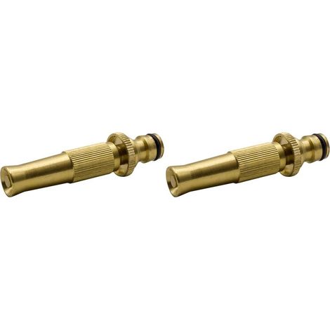 2 Gießlanzen – Messing – Verstellbar – 19-mm-Schnellanschluss – Für Garten und Außenbereich – Gold – 19 cm