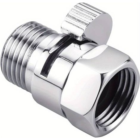 Duschkopf-Absperrventil, Messing-Durchflussregler für Dusche, G1/2-Durchflussregler, Wasserdurchflussbegrenzer für Handbrause, Bidet-Sprühkopf, Chrom