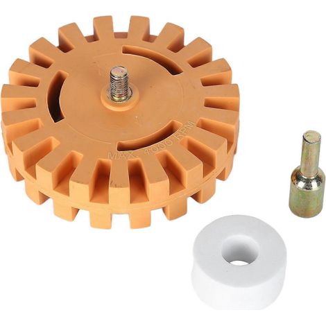 4-Zoll-Aufkleberentferner-Rad aus Gummi, pneumatisches Werkzeug zum Entfernen von Autoaufklebern mit Adapter (1/4)