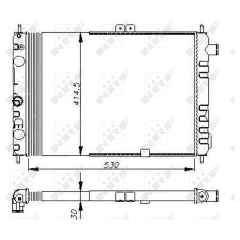 Radiateur, refroidissement du moteur NRF 58670 OPEL 03048797 1302006 1302187
