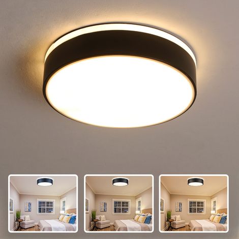 Plafonnier LED encastré moderne minimaliste pour couloir entrée chambre à coucher balcon 3 températures de couleur 24 cm (1/5)
