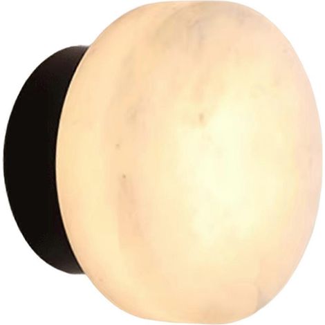 Applique murale ronde en marbre naturel, style nordique moderne, éclairage LED pour salon, chambre, couloir. (1/5)