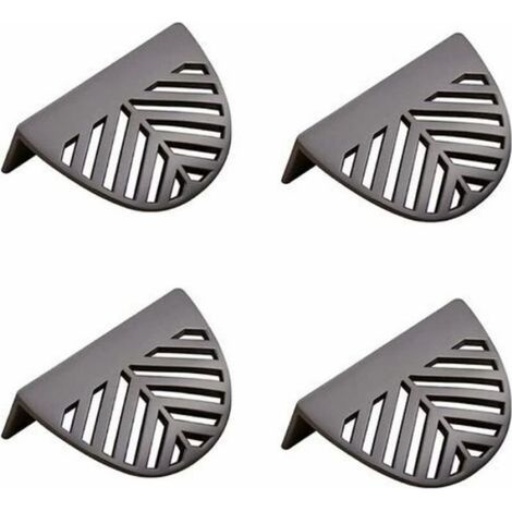 Poignée Meuble - Laiton Massif - Finition Doré/Noir - Pour Armoire Cuisine - Lot De 4 (1/3)
