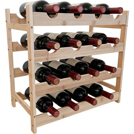 Weinregal aus Bambus für Küche, Wohnzimmer, Hausbar