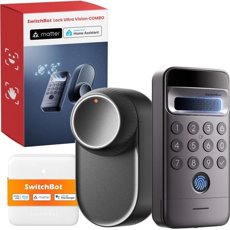 Serrure connectée WiFi avec Keypad reconnaissance faciale 3D veines de la paume déverrouillage sans contact cylindre européen (1/5)