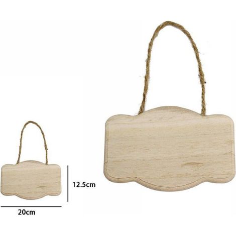TrAdE Shop Traesio - Decorazione In Legno Naturale 20 X 12.5 Cm Da Appendere Con Corda Insegna 53610a -