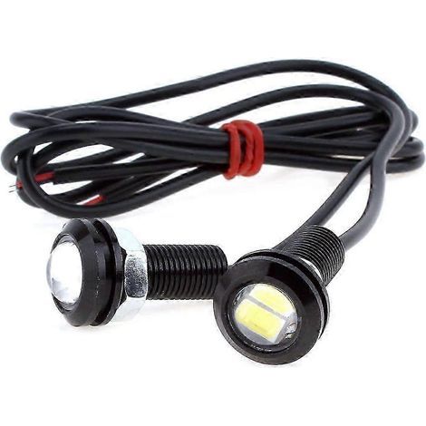 Phares antibrouillard de voiture, modèle 2025, 10 unités, blanc 6000K, œil d'aigle, 9W, 18 mm, puce 5730 (1/2)
