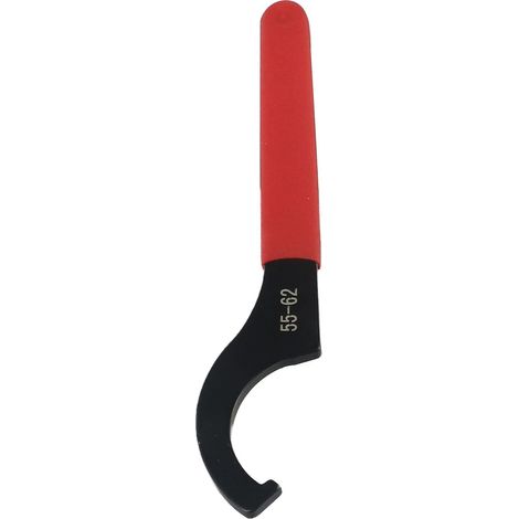 Clé à crochet en C en acier au carbone pour écrous ronds de 38 à 72 mm avec poignée antidérapante en caoutchouc, adaptée pour l'entretien des machines-outils et du couvercle du compteur d'eau (55-62 (1/5)