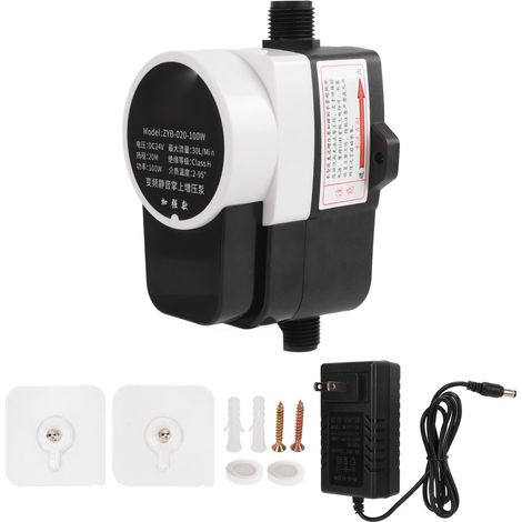 Pompe de surpression automatique 24V DC silencieuse pour circulation d'eau, 100W, avec prise US pour tuyau, compatible AC100-240V (1/5)