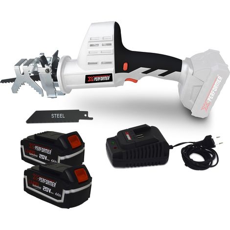 Scie a Ebrancher Portative 20V - Coupe BOIS et METAL -2700 T-min - Xperformer XPCBR20LI - 2 Batteries 4Ah et chargeur