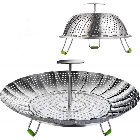 Panier Vapeur - Acier Inoxydable Alimentaire - Réglable 23 à 28 cm - Pour Casseroles Poêles Autocuiseurs - 1 Pièce (1/5)