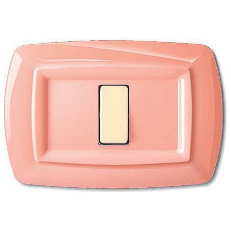 Placca serie Tondò, 1 modulo, plastica, arancione pastello, compatibile con serie BTicino Magic - Elettrocanali ECL2591PO