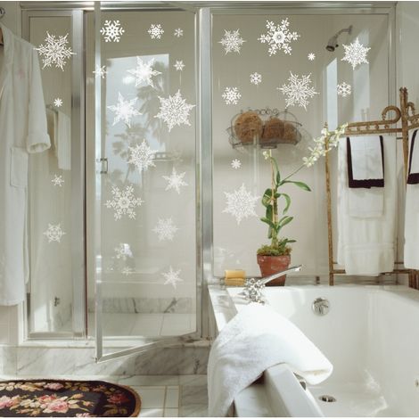 Sickers Flocons blancs - Autocollants stickers adhésifs noël - décoration fêtes (1/5)