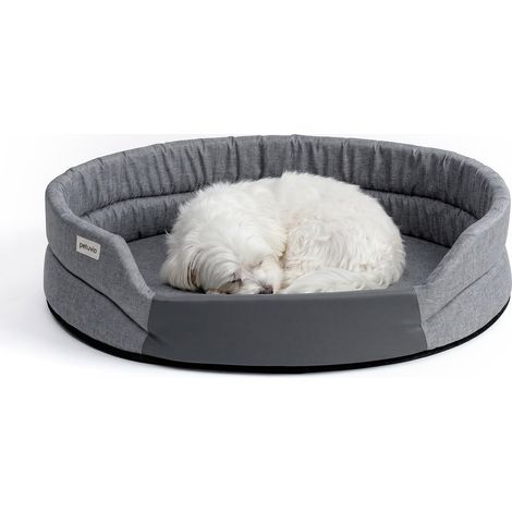 Panier pour Chien Imperméable et Antidérapant, Coussin pour Chien Entretien Facile, Matelas pour Chien sans Rebords à Entrée Basse, Lavable Jusqu'à 30 °C, Léger pour Voyage, Tailles S (1/5)