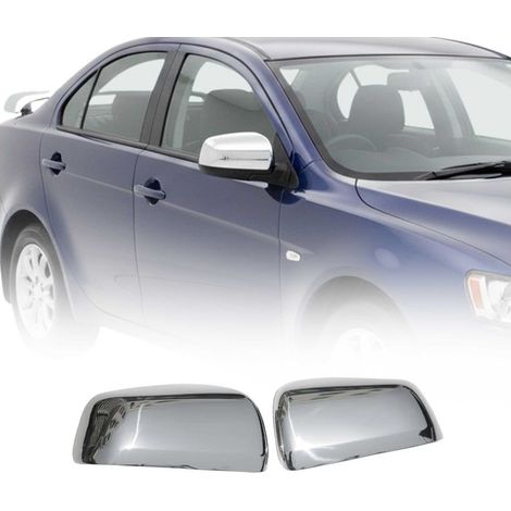 Coques de Rétroviseurs pour Mitsubishi Lancer 2008-2017 en Acier Chromé Argent (1/5)