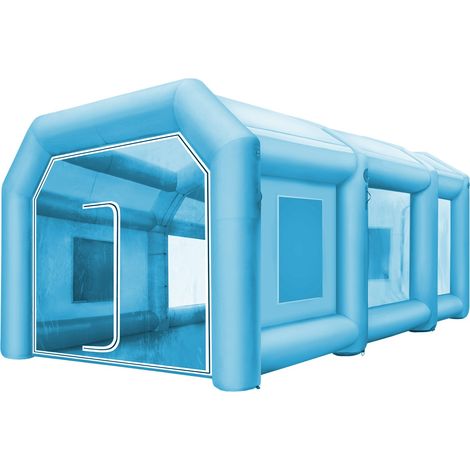 Cabine de Peinture Gonflable 10x5x3,5 m, Tente Pulvérisation Gonflable pour Voiture, avec 2 Souffleurs et Système de Filtration, Portable, Station de Travail de Peinture Automobile, Garage (1/5)