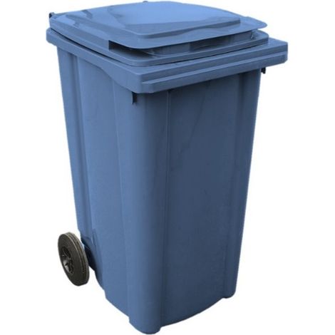 Bidone Pattumiera Immondizia con Ruote Blu 240 Litri (1/2)