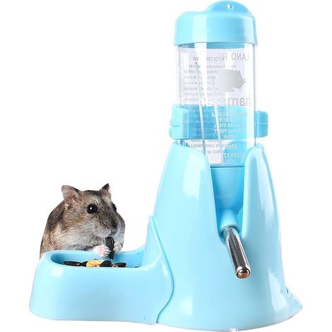 Allecto，Botella de agua para animales pequeños，Dispensador de agua antigoteo，80 ml，Comedero y escondite，conejos y chinchillas