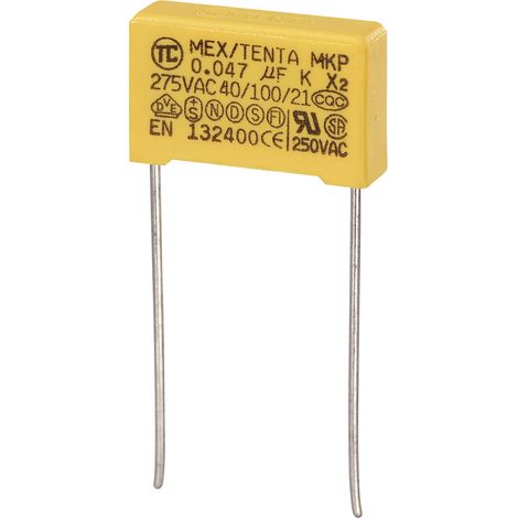 TRU COMPONENTS MKP-X2 1 St. MKP-X2-Funkentstör-Kondensator radial bedrahtet  0.068 µF 275 V/AC 10 %
