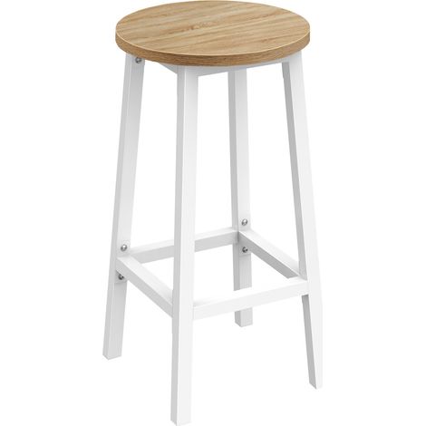 Tabouret de bar - Chêne Sonoma / pieds blancs