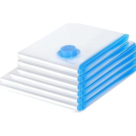 Ensemble de 6 sacs de rangement sous vide pour vêtements, réutilisables et peu encombrants (40x50cm/40x60cm/50x70cm)-AquaForge (1/4)