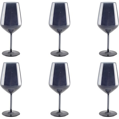 Lot de 6 Verres à Vin Noirs en Verre pour Table et Dégustation - 6,5 x 6,5 x 15 cm - PANGIVO (1/4)