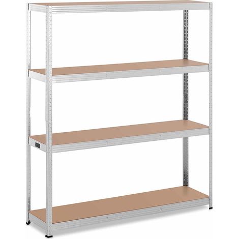 Scaffale per carichi pesanti 160 x 40 x 180 cm supporta 4 x 150 kg robusto garage officina attrezzi grigio 140005179