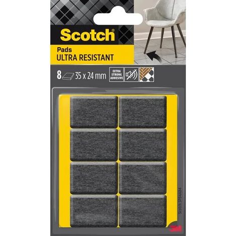 Patin - embout - feutre Scotchblue Scotch Ultra Resistant Felt Pads SP84A84, Adhesiv, 35 x 24 mm, 8-pack, Vit, Grå (1/4)