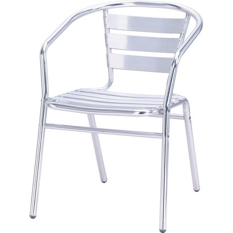 Silla de aluminio tipo bar jardín 53 x 57 x altura 72 cm, (1/5)
