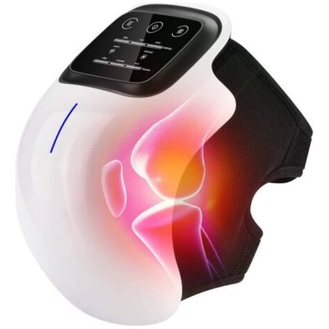 Dispositif de soulagement douleur genou – Masseur sans fil avec chaleur et lumière rouge – Écran LED – Batterie 3000 mAh – Modes de vibration (1/5)