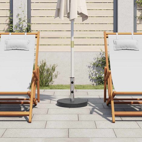 Socle de parasol, Support parasol Robuste de Qualité, Granite 20 kg Rond Noir OIB1569E (1/3)