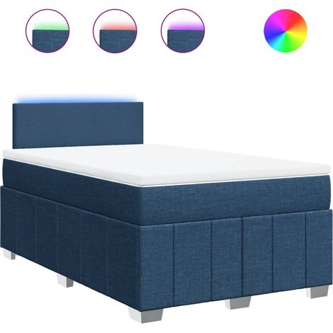 Maison Exclusive - Sommier à lattes de lit avec matelas bleu 120x190 cm tissu