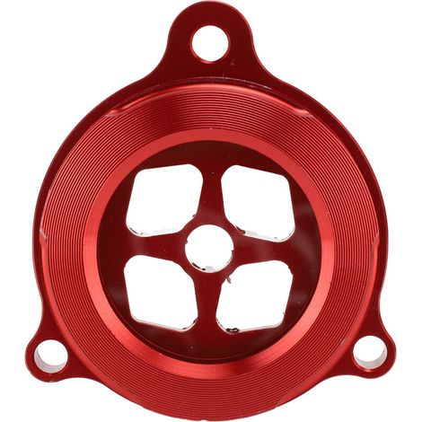 Couvercle de Filtre à Huile de Moteur Transparent, Coïncidence Parfaite pour la Surface du Moteur du CNC pour 700 700R (rouge) (1/5)