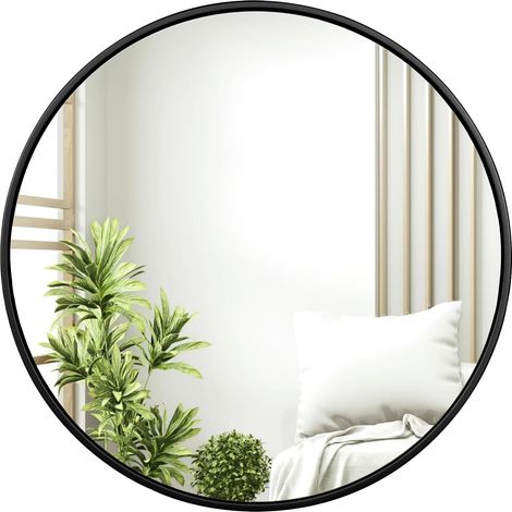 1 Miroir Rond, Cadre Métal Doré, Verre Clair 4mm, Panneau MDF, Pour Salon Chambre Entrée