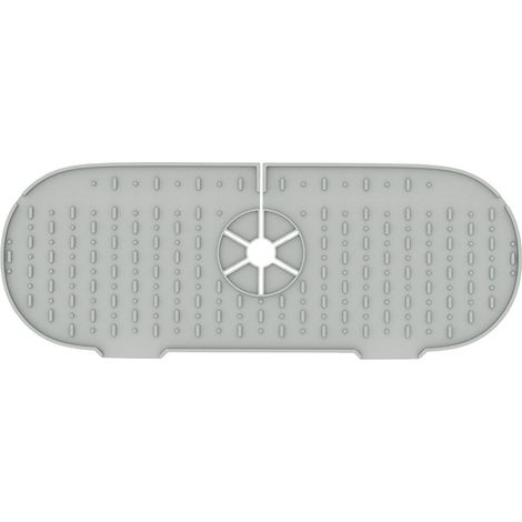 Tapis De Robinet En Silicone - 14 x 37 Cm - Protection Contre Les Éclaboussures Pour Évier De Cuisine Salle De Bain Buanderie - 1 Pièce (1/4)