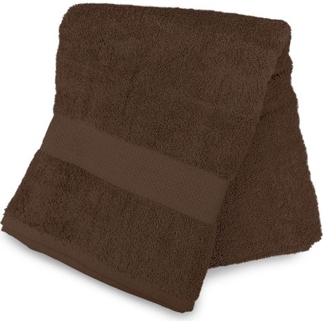Drap de bain en coton 500 gr/m2 70x130 cm LAGUNE brun, par Soleil d'ocre (1/3)