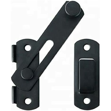 Verrou de porte, loquet de porte, verrou de fenêtre, verrou de cabanon, verrou de porte coulissante, pêne coulissant (noir)