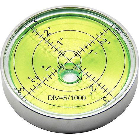 Niveau à bulle rond de haute précision, bulle à bulle d'alcool, niveau de surface, bulle argentée, eau verte (1/5)